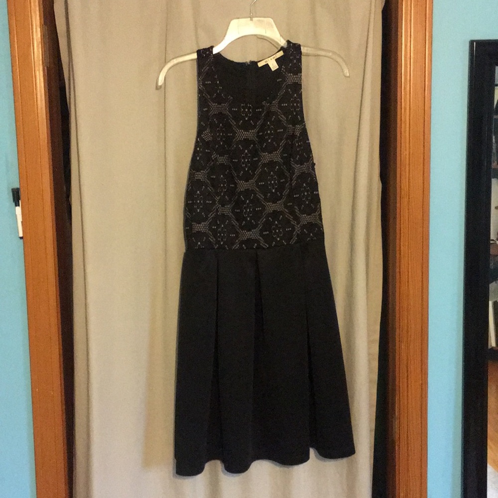 Black lace top dress